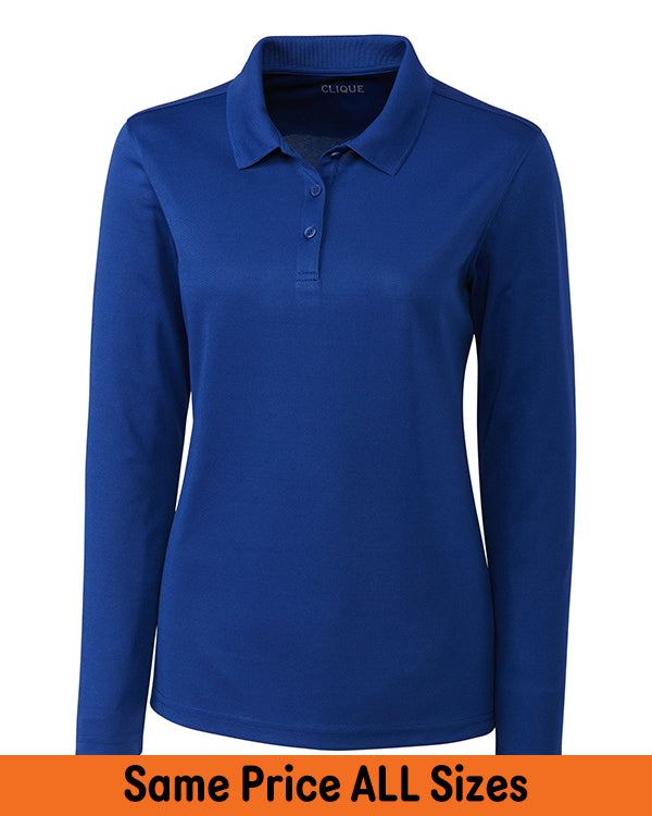 Ladies Clique Spin Eco Performance Pique Long Sleeve Polo
