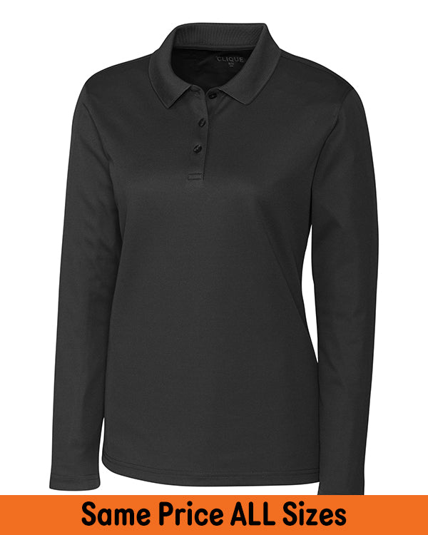 Ladies Clique Spin Eco Performance Pique Long Sleeve Polo