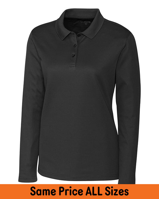 Ladies Clique Spin Eco Performance Pique Long Sleeve Polo