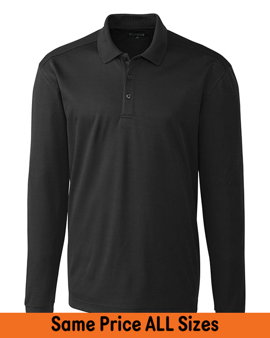 Men's Clique Spin Eco Performance Pique Long Sleeve Polo